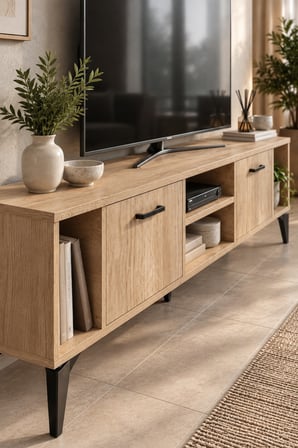 SuloraHome Bej Suntalam TV Sehpası 160x35 cm