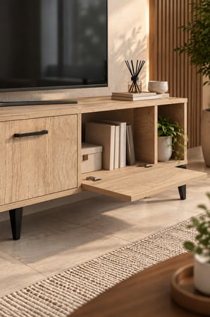SuloraHome Bej Suntalam TV Sehpası 160x35 cm