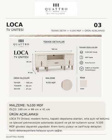 LOCA TV ÜNİTESİ SEHPASI