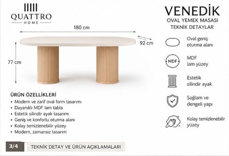 VENEDİK YEMEK MASASI