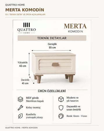 MERTA KOMODİN ÇEKMECELİ