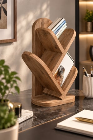 SuloraHome Masa Üstü Kitaplık ve Düzenleyici Kahverengi