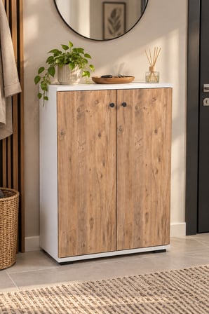 SuloraHome Çam Desenli Kapaklı Ayakkabılık ve Portmanto