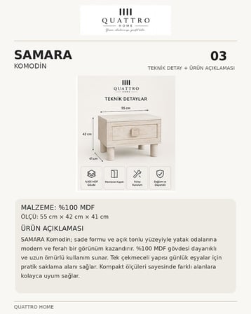 SAMARA KOMODİN ÇEKMECELİ