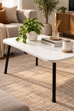 SuloraHome Metal Ayaklı Çekmeceli Orta Sehpa