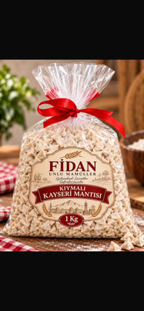 EL YAPIMI KATKISIZ MANTI ( 1 KG ) FIRINLANMIŞ