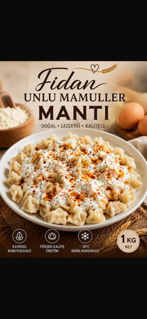 EL YAPIMI KATKISIZ MANTI ( 1 KG ) FIRINLANMIŞ
