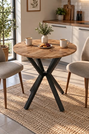 SuloraHome Yuvarlak Mutfak Masası 70 cm Atlantik Kahverengi
