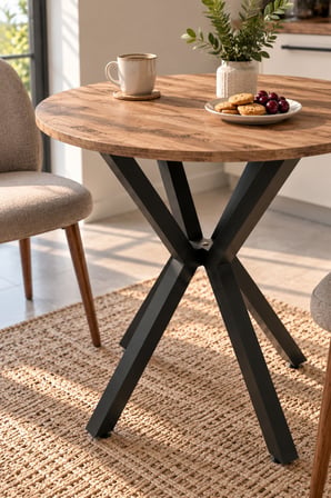 SuloraHome Yuvarlak Mutfak Masası 70 cm Atlantik Kahverengi