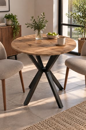SuloraHome Yuvarlak Mutfak Masası 70 cm Atlantik Kahverengi