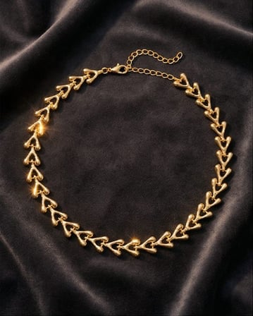 Uretti - Nerman 4053 8846 Kalp Zincir Midi Boy Altın Rengi Gold Kolye