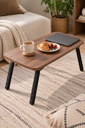 SuloraHome Katlanır Laptop ve Kahvaltı Sehpası Kahverengi