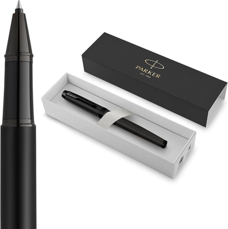 Parker IM Rollerball Kalem | Siyah PVD ile Mat siyah | Siyah Mürekkep Dolgulu İnce Nokta | Hediye Kutusu