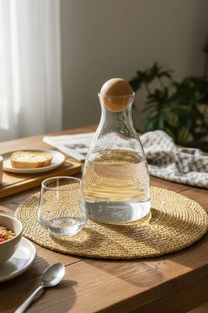 Digithome Ahşap Kapaklı 1.7 Litre Cam Sürahi - GPH59-2A