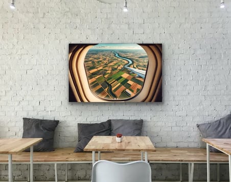 Uçak Penceresi Manzara Kanvas Tablo 100x160cm