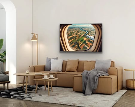 Uçak Penceresi Manzara Kanvas Tablo 100x160cm