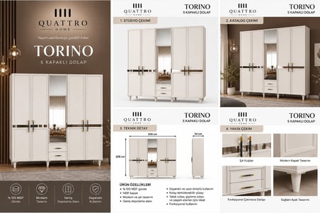 TORINO 5 KAPAKLI DOLAP