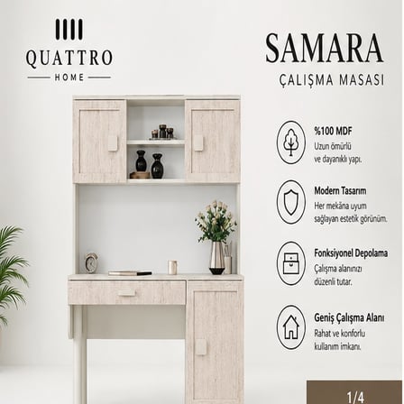 SAMARA KİTAPLIKLI ÇALIŞMA MASASI