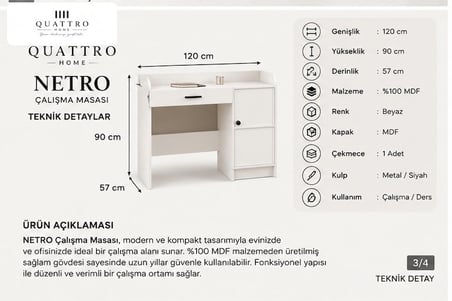 NETRO ÇALIŞMA MASASI