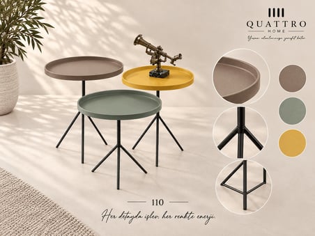 Mireva 110 Üçlü Zigon Sehpa
