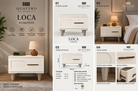 LOCA KOMODİN ÇEKMECELİ