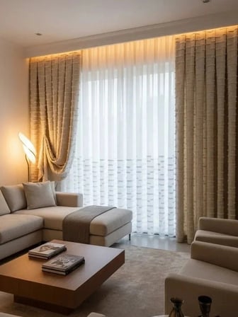 NİVEMESHOME DURU 1-0095  YARI DESENLİ  1/3  PİLELİ  TÜL PERDE APM