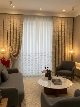 NİVEMESHOME DURU 1-0095  YARI DESENLİ  1/3  PİLELİ  TÜL PERDE APM