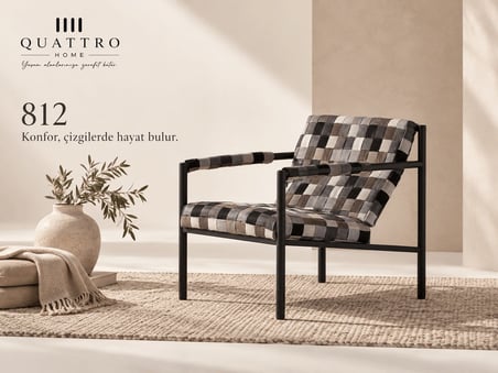 Veyron 812 Modern Örgü Detaylı Metal Berjer