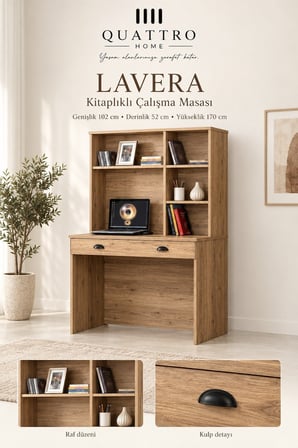 Lavera Kitaplıklı Çalışma Masası