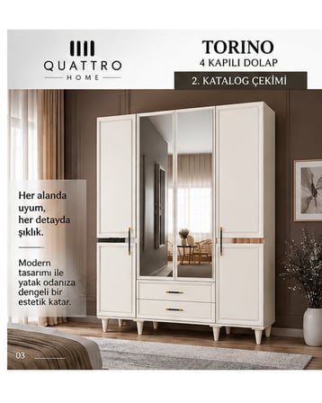 TORINO 4 KAPAKLI DOLAP
