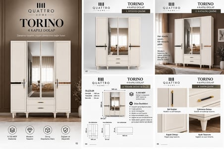 TORINO 4 KAPAKLI DOLAP