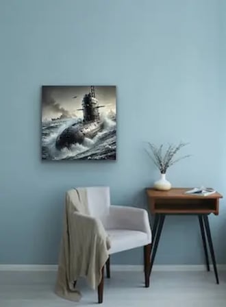 Denizaltı Temalı Kanvas Tablo 90x90 cm