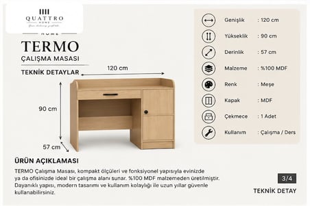 TERMO ÇALIŞMA MASASI