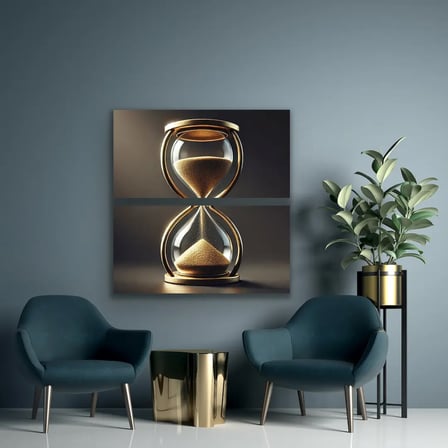 2li Kum Saati Temalı Kanvas Tablo Seti 60x120cm
