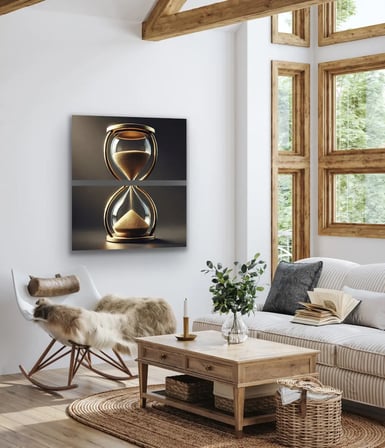2li Kum Saati Temalı Kanvas Tablo Seti 60x120cm