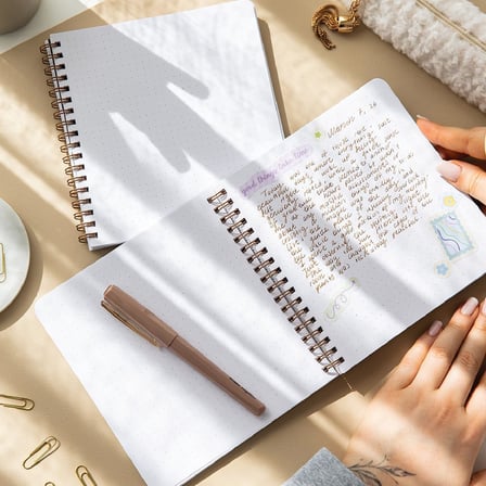 15x16 Spiralli Karton Kapak 2'li Noktalı Not Defter Seti - Ayıcık