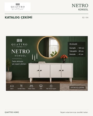 NETRO KONSOL BEYAZ KAPAKLI