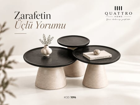 Solenza 1096 3’lü Yuvarlak Orta Sehpa