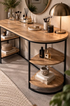 SuloraHome Dolunay Çalışma ve Makyaj Masası Kahverengi 140 cm