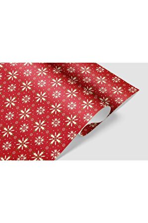 HRS 50 X 70 Cm Yeni Yıl Yılbaşı Noel Kar Tanesi Temalı Hediye Paketleme Ambalaj Kağıdı (6’lı Paket) PLNNEW1040