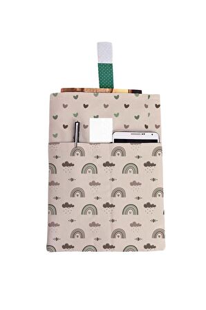 Desenli Yıkanabilir Cepli Kitap Kılıfı 20 x 25 cm Çok Amaçlı Çanta Book Cover