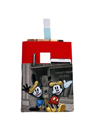 Desenli Yıkanabilir Cepli Kitap Kılıfı 20 x 25 cm Çok Amaçlı Çanta Book Cover