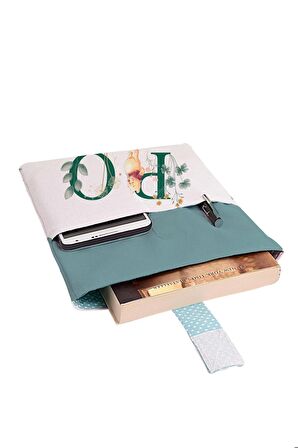 Desenli Yıkanabilir Cepli Kitap Kılıfı 20 x 25 cm Çok Amaçlı Çanta Book Cover
