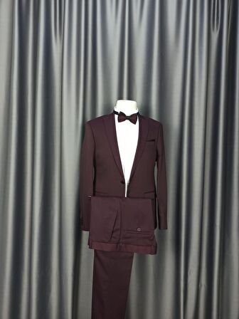 Armürlü Kırlangıç Yaka Tek Düğme Damatlık