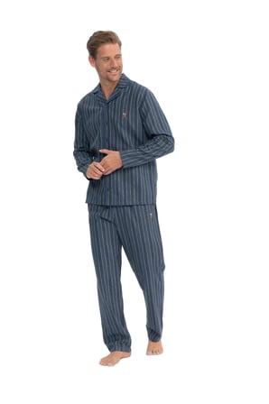 U.S. Polo Assn. Erkek Uzun Kollu Boydan Patlı Dokuma Eşofman Pijama Takımı S25850