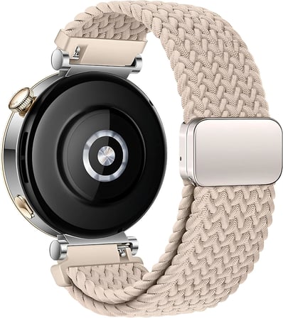 Örgü Loop 18mm Kumaş Kordon Huawei ile Uyumlu GT5 41mm/GT5 Pro 42mm/GT4 41mm için Manyetik Tokalı Terlemeye Karşı Nefes Alabilen Bileğe Göre Ayarlanabilen Elastik Kayış