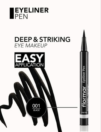 Eyeliner Pen Yüksek Pigmentli &amp; Yarı Mat Bitişli Keçe Uçlu Likit Göz Kalemi