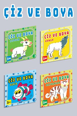 Çiz ve Boya Seti 4 Kitap