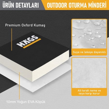 Outdoor Oturma Minderi, Kamp Matı, Yürüyüş, Stadyum ve Seyahat İçin Katlanabilir Su Geçirmez Oxford Kumaş Termal Oturma Minderi,