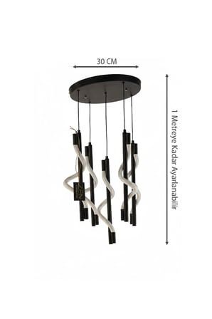 Lüks Spiral Tasarım Modern Burgulu Seri 3 Renk Ledli Şık Salon Avizesi